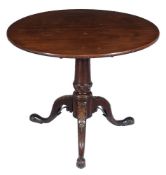 A George III mahogany birdcage tripod supper table