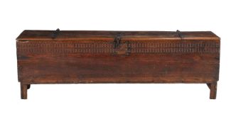 An oak long coffer