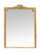 A Victorian giltwood overmantel wall mirror