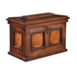 ϒ A substantial rosewood and burrwood tea chest