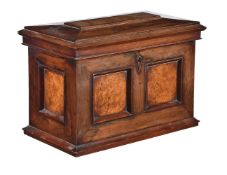 ϒ A substantial rosewood and burrwood tea chest