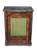 ϒ A Regency rosewood and green marble mounted cabinet