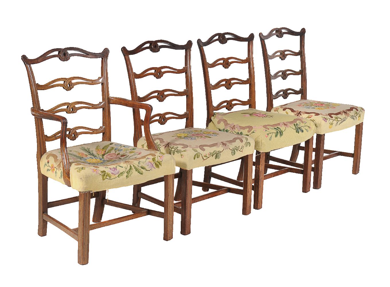 A set of eight mahogany dining chairs in George III style - Image 2 of 2