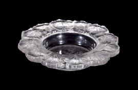 Lalique, Cristal Lalique, Honfleur, a part frosted glass bowl