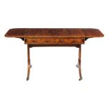 ϒ A George III rosewood and burr yew banded sofa table