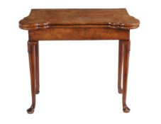 A George II walnut and feather banded card table