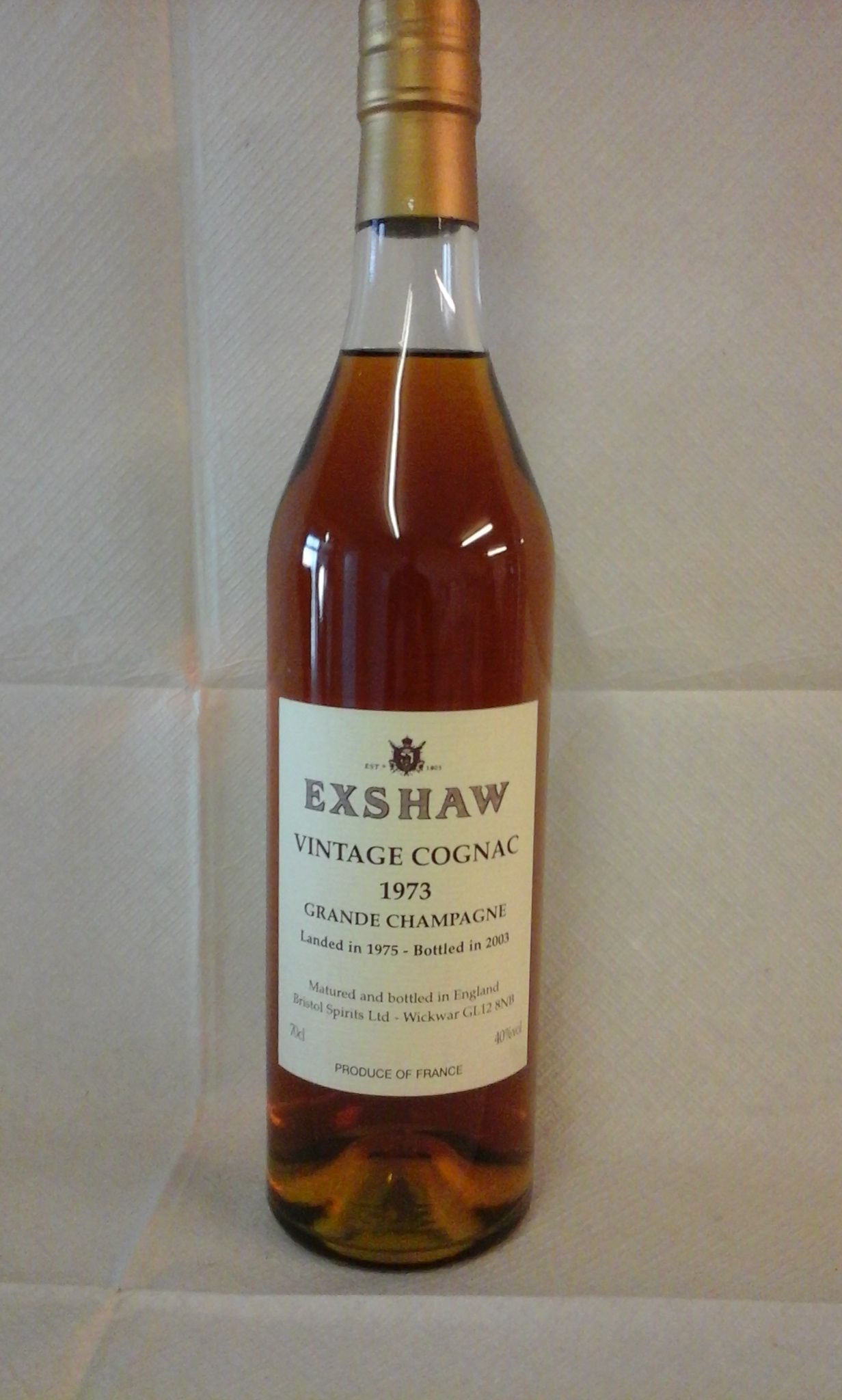 1973 Exshaw Grande Champagne Cognac