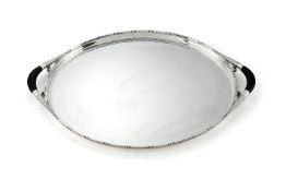 Georg Jensen, a Danish silver twin handled oval Cosmos tray