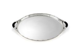 Georg Jensen, a Danish silver twin handled oval Cosmos tray