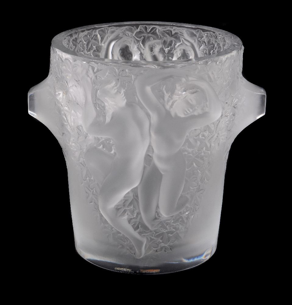 Lalique, Cristal Lalique, Ganeymede, a clear and frosted glass wine or champagne ...