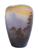 Émile Gallé, a cameo glass ovoid vase