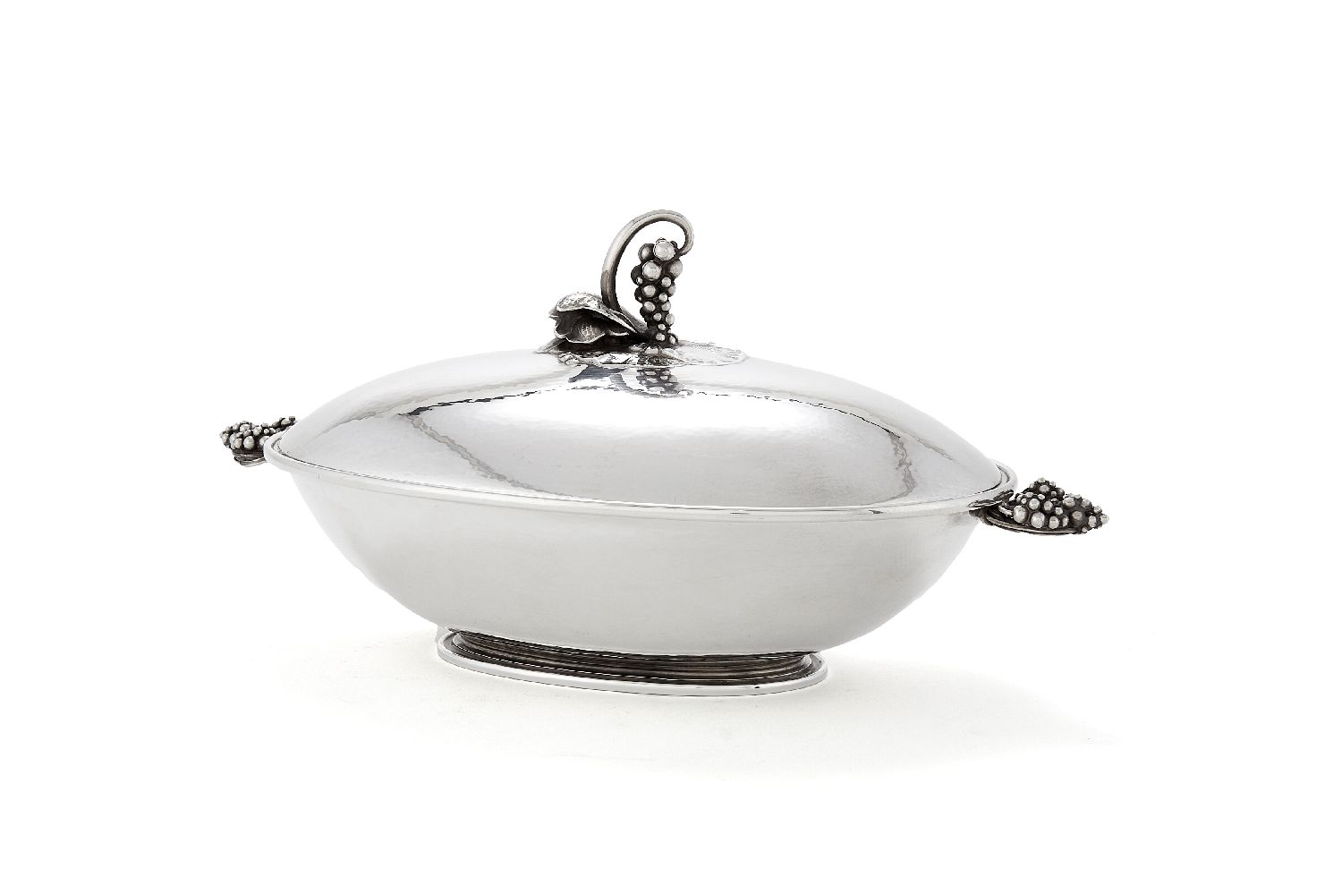 Georg Jensen, a Danish silver Grape pattern vegetable dish and cover
