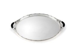 Georg Jensen, a Danish silver twin handled oval Cosmos tray