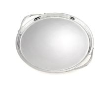 Georg Jensen, a Danish silver circular twin handled tray