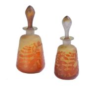 Émile Gallé, a graduated pair of cameo glass scent bottles and stoppers
