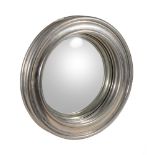 A large convex wall mirror