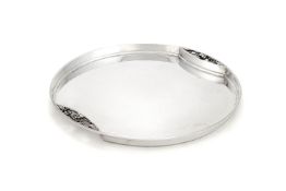 Georg Jensen, a Danish silver circular twin handled tray