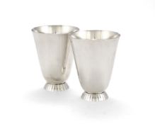 Georg Jensen, a pair of Danish silver Bernadotte vases