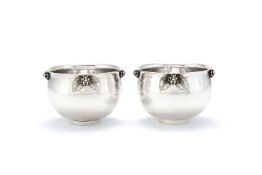 Georg Jensen, a pair of Danish silver Grape pattern bowls