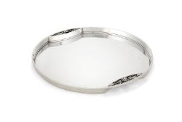 Georg Jensen, a Danish silver circular twin handled tray