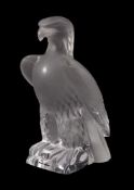 Lalique, Cristal Lalique, a frosted glass model of an eagle