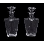 Baccarat, a pair of glass spirit decanters and stoppers