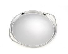 Georg Jensen, a Danish silver circular twin handled tray