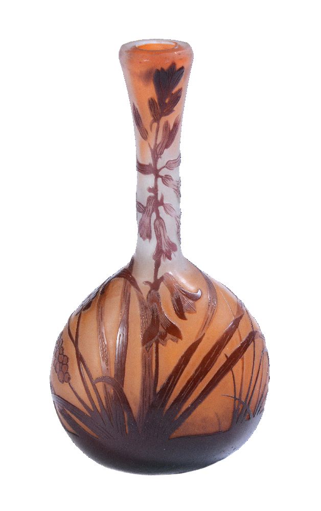 Émile Gallé, a cameo glass bottle vase