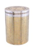 [Churchill memorabilia] A silver parcel gilt Churchill Centenary cylindrical cigar box by Garrard &