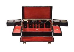 S. T. Dupont, a black leather travelling vanity case