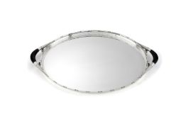 Georg Jensen, a Danish silver twin handled oval Cosmos tray