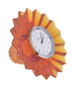 Mathias for Baccarat, Mille-Nuits Baby Time, an amber glass desk clock