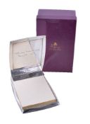 Asprey, a silver curved rectangular desk notepad by Asprey & Co. Ltd