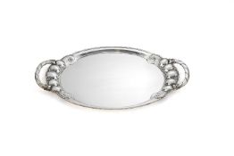 Georg Jensen, a Danish silver twin handled oval tray