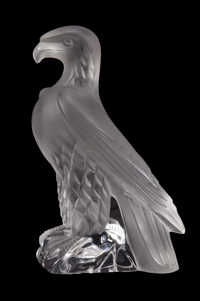 Lalique, Cristal Lalique, a frosted glass model of an eagle - Image 2 of 6