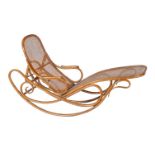 Gebruder Thonet, Schaukel sofa, no. 7500, a beech bentwood and caned rocking chaise longue