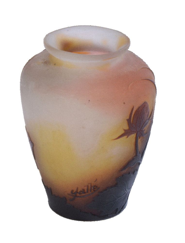 Émile Gallé, a cameo glass ovoid small vase - Image 2 of 3