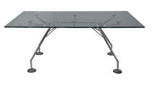 Norman Foster for Tecno, a glass topped Nomos table