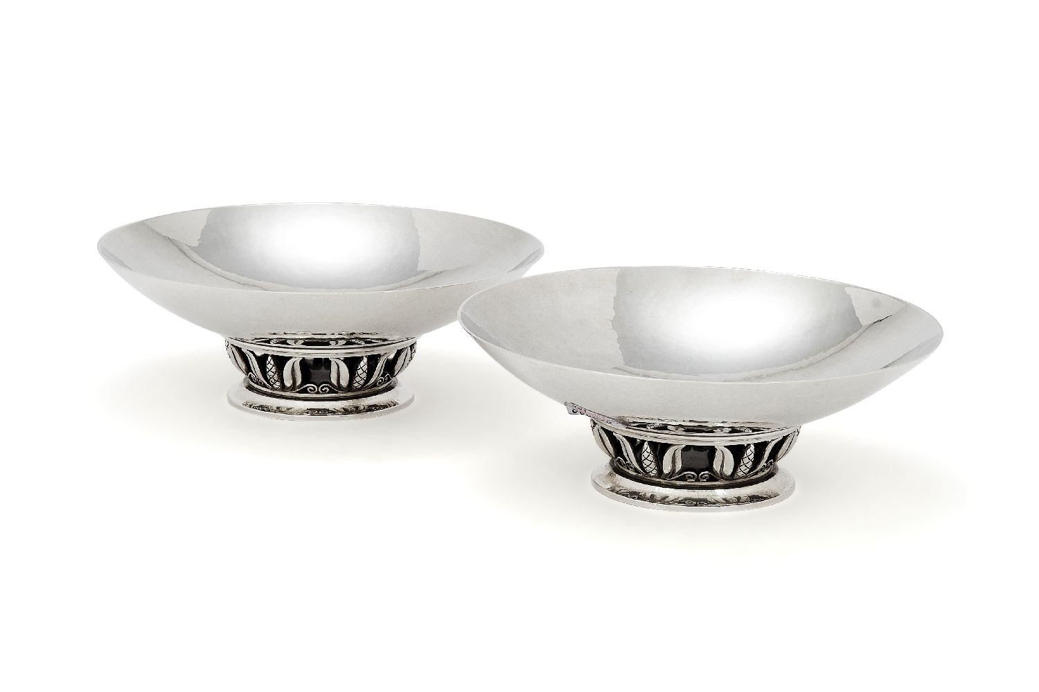 Georg Jensen, a pair of Danish silver bowls