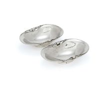 Georg Jensen, a pair of Danish silver Blossom oval dishes