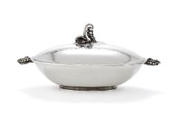 Georg Jensen, a Danish silver Grape pattern vegetable dish and cover