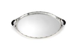 Georg Jensen, a Danish silver twin handled oval Cosmos tray