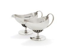 Georg Jensen, a pair of Danish silver cream boats