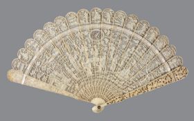 ϒ A Chinese ivory brise fan