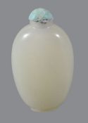 A Chinese white jade snuff bottle