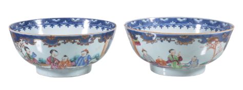 A pair of Chinese Famille Rose bowls