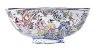 A Chinese polychrome enamel bowl