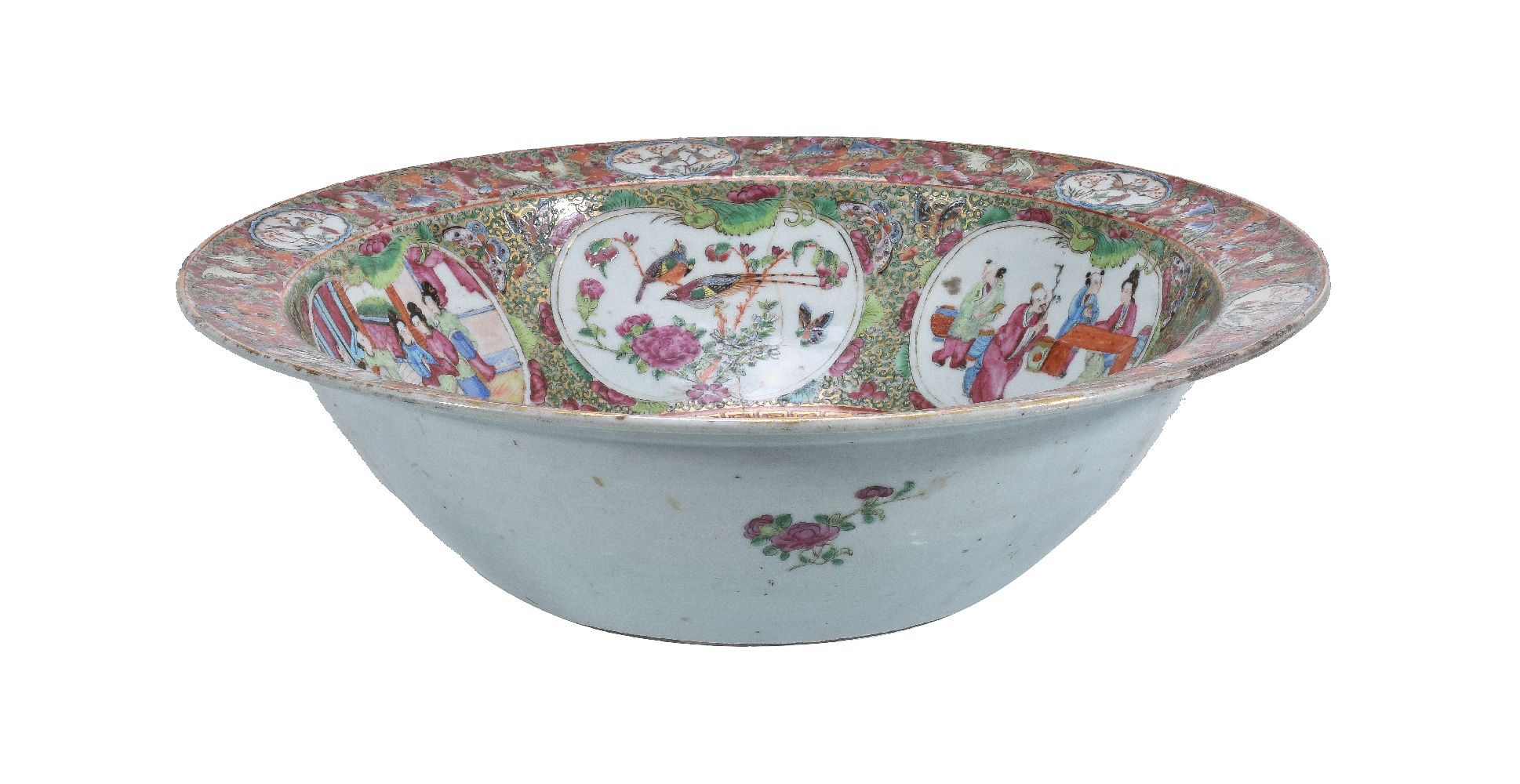 A Cantonese Famille Rose punch bowl - Image 3 of 6