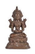 A Tibetan bronze figure of Amitayus