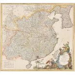 Robert de Vaugondy map of China and Korea dated published 1757